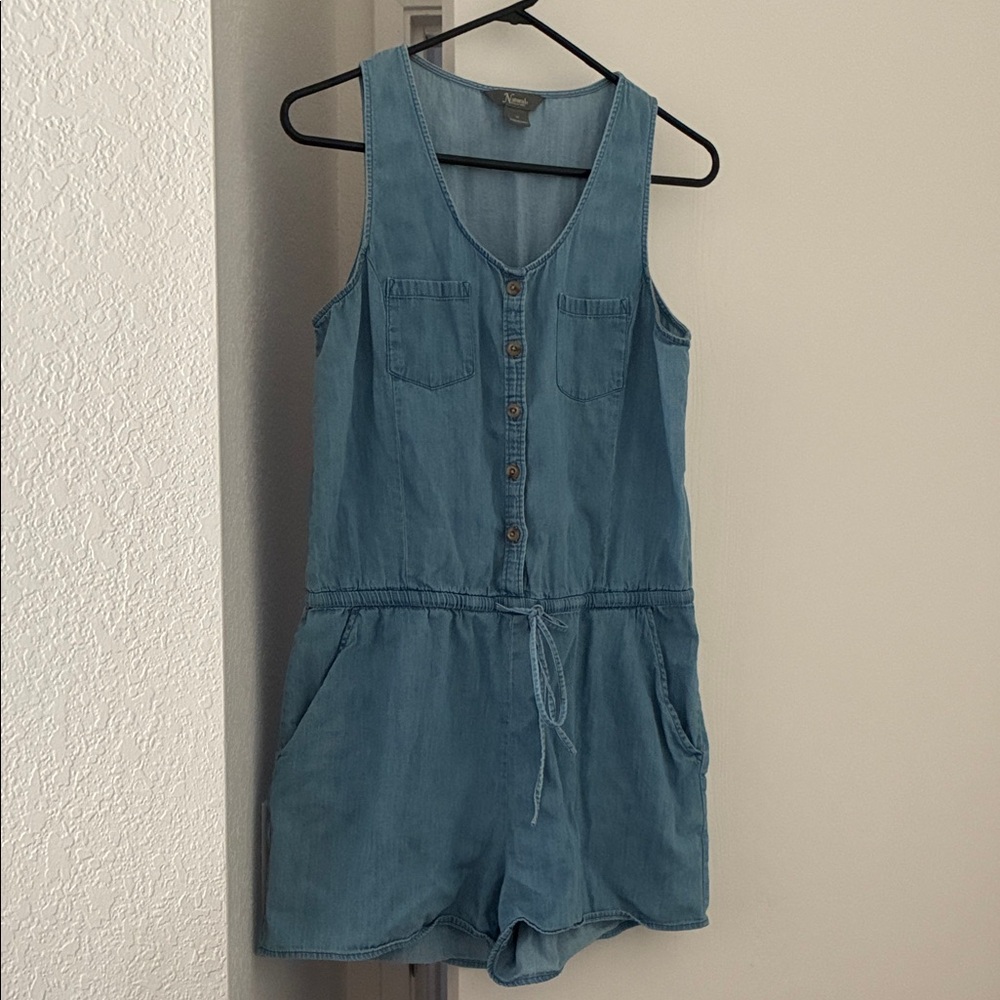 Natural Reflections Blue Sleeveless Romper